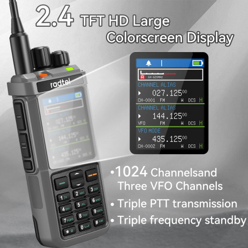 Radtel RT-880 All Band Ham Radio 10w 1024 CH with AM  SSB CB Receive, USB LSB CW CB LW MW SW 2000mAh 1024 Channels  Type C