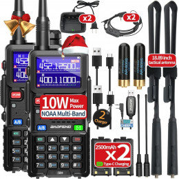 BAOFENG Ham Radio 5RM 10W Handheld Radios Long Range Rechargeable Tactical Two Way Radio Plus Copy Frequency 2500 mAh Walkie 