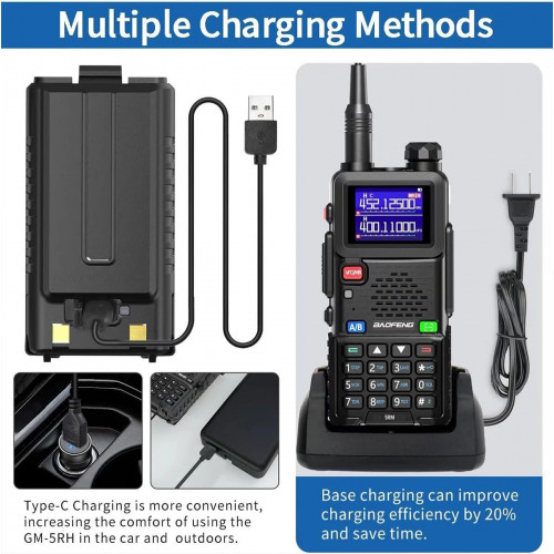 BAOFENG Ham Radio 5RM 10W Handheld Radios Long Range Rechargeable Tactical Two Way Radio Plus Copy Frequency 2500 mAh Walkie
