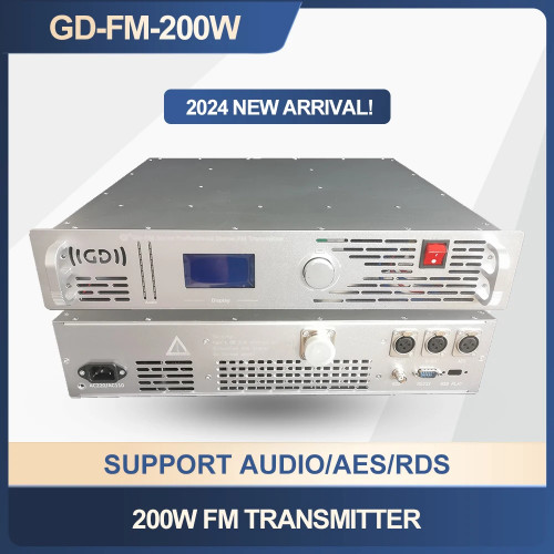 200W FM Transmitter 87.5-108M Radio Broadcast Equipments FM Transmitter  Radio Station Transmitter+Feeder+Single Dipole Antenna