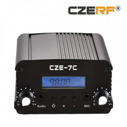 CZE-7C 1W/7W Wireless Stereo Audio FM Broadcast Radio Station Transmitter reference range 1km