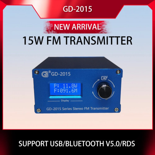 GD-2015-ALL 15W FM Transmitter FM Radio Station Radio Broadcast Transmitter QN chip 76-108Mhz