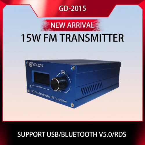 GD-2015-ALL 15W FM Transmitter FM Radio Station Radio Broadcast Transmitter QN chip 76-108Mhz