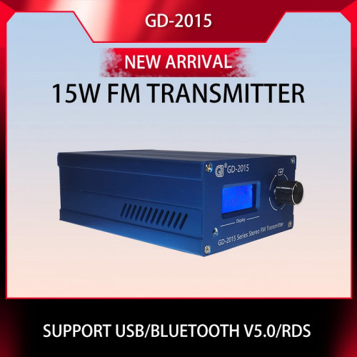 GD-2015-ALL 15W FM Transmitter FM Radio Station Radio Broadcast Transmitter QN chip 76-108Mhz