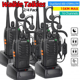 2/4PCS Baofeng BF-888S V2 Walkie Talkie Dual Band Portable Long Range UHF 400-470MHz USB/EU/US Ham Two Way Radio for Hunting 