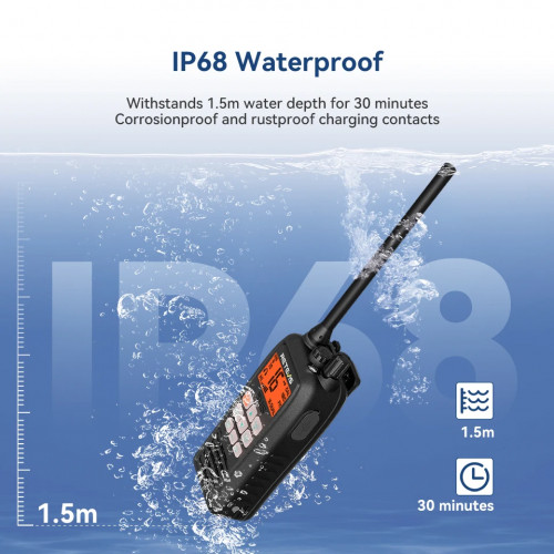 Retevis RM15 Marine Walkie Talkie IP68 Waterproof Long Range Radio vhf handheld Portable Floating Walkie Talkies for Boating