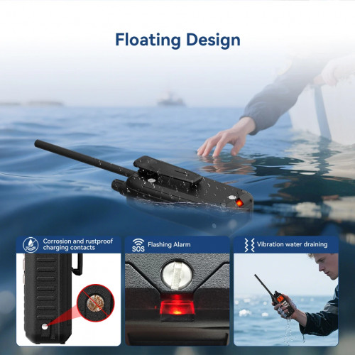 Retevis RM15 Marine Walkie Talkie IP68 Waterproof Long Range Radio vhf handheld Portable Floating Walkie Talkies for Boating
