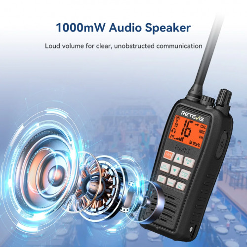 Retevis RM15 Marine Walkie Talkie IP68 Waterproof Long Range Radio vhf handheld Portable Floating Walkie Talkies for Boating