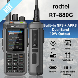 Radtel RT-880G 10w APRS+GPS Ham Radio with Cross Band Repeater Short Wave HF SSB CB  Walkie Talkie  AM USB LSB CW 1024 Channels 