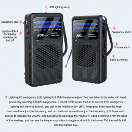 Portable AM/FM/SW Radio Battery Operated Radio with Earphone Jack Pocket Radio Small Radio for Outdoor Camping Emergency