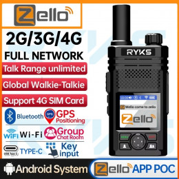 Zello SIM 4G POC LTE Portable Walkie Talkie Handheld Two-way Radio Long Range Dual SIM Card Slots Global 5000km 