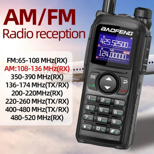 Baofeng UV-28 PRO Max Walkie Talkie 10W Multi-Band Wireless Copy Frequency Long Range Receiver Type-C AM Two Way Portable Radio