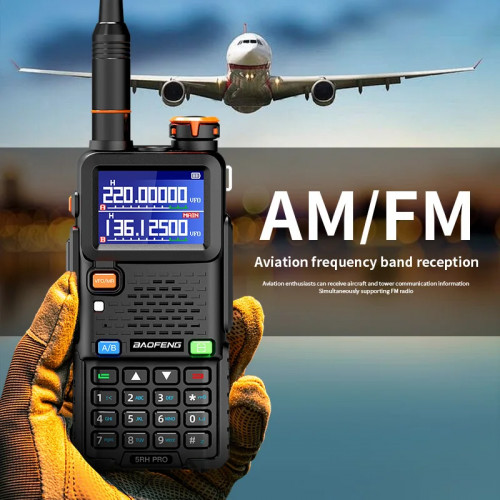 BAOFENG 5RH Pro GPS Handheld Radio Multi-Band USB-C Charging Radio Copy Frequency 640 Channels Walkie Talkie 10W High Power APRS