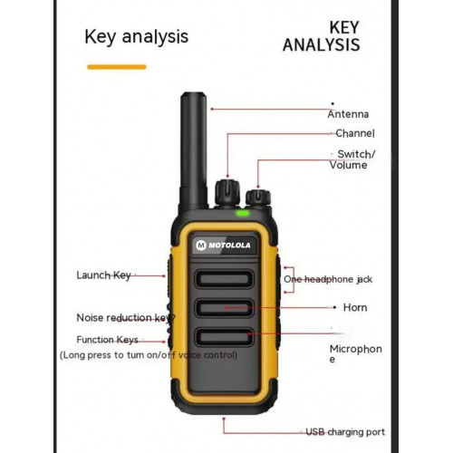 Motolola 2Pcs Mini Walkie Talkie Portable Two-Way Radio UHF Transceiver Set Walkie-talkies Radio Walkie Talkie Long Range COD