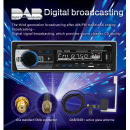 BQCC 1din Universal Car Radio MP3 Player DAB/FM/BT/AUX/USB/TF/Mobile Phone Charging 7 Color Lights Car Radio JSD520