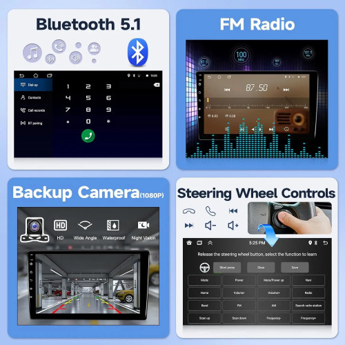10.1 Inch Wireless Car Stereo for Honda Civic 2006-2011 CarPlay Android Auto Touch Screen Car Radio with Backup Camera GPS WIFI