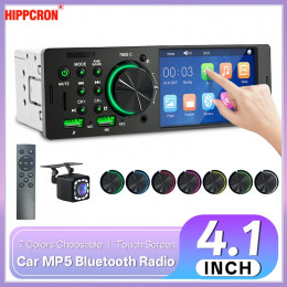 Hippcron 4.1” Car Radio 1 din Multimedia Mp5 Player Touch Screen Bluetooth Stereo Mp3 Player FM Receiver USB TF Card Universal 