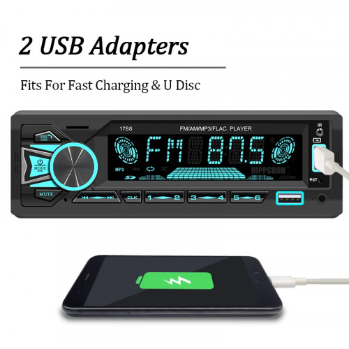 Hippcron Car Radio Stereo 1 din Digital Bluetooth MP3 Player 60Wx4 FM Receiver With Remote Control AUX/USB/TF Card In Dash Kit