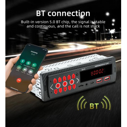 ESSGOO Car Radio 1 DIN Stereo FM Bluetooth MP3 Audio Player Cellphone Handfree Digital USB/SD With In Dash Aux Input