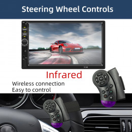HIPPBQCC Car Radio 7 Inch 1 Din MP5 Multimedia Player Touch Screen FM ISO Power Aux Input Bluetooth USB Mirror Link Universal