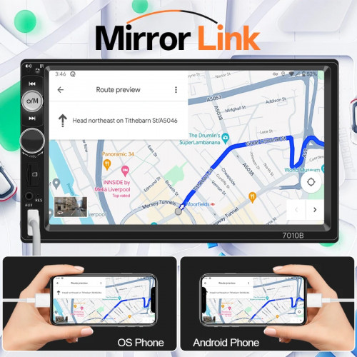 HIPPCRON 7inch Car Radio 2din HD Touch Screen MP5 Player Bluetooth 12V FM ISO Power Aux Input Mirror Link Multimedia Player