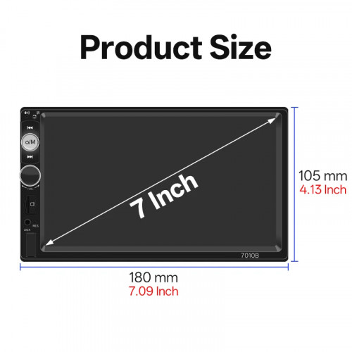 HIPPCRON 7inch Car Radio 2din HD Touch Screen MP5 Player Bluetooth 12V FM ISO Power Aux Input Mirror Link Multimedia Player