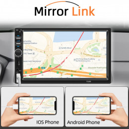 Hippcron 7" Touch Screen Car Radio Stereo Bluetooth MP5 Player 12V 2 Din FM Radio ISO Power Aux Input USB Playback Mirror Link
