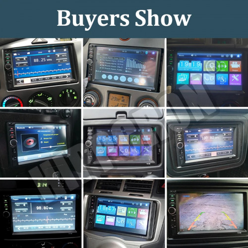 Hippcron 7" Touch Screen Car Radio Stereo Bluetooth MP5 Player 12V 2 Din FM Radio ISO Power Aux Input USB Playback Mirror Link