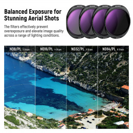 NEEWER ND Filter Set For DJI Mavic 4 Pro 4 Pcs, Screw On ND8/PL + ND16/PL + ND32/PL + ND64/PL Neutral Density Drone Lens Filter