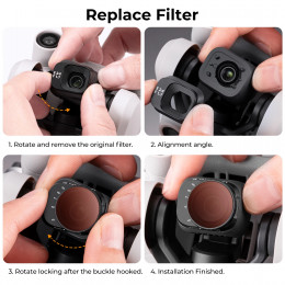 K&F Concept Drone Filter for DJI Mini 3 Pro &Mini 3 UV/CPL/ND2-ND32/ND32-ND512 Variable Camera Coating Optical Glass Lens Filter