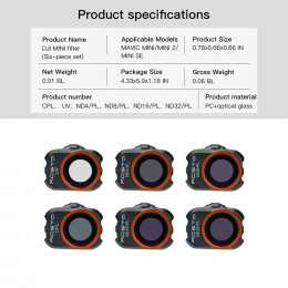 For DJI Mavic Mini 1 2 SE Lens Filter UV CPL ND PL Drone Filter Kit Optical Glass Protective for DJI Mavic Mini 1 2 SE Accessori