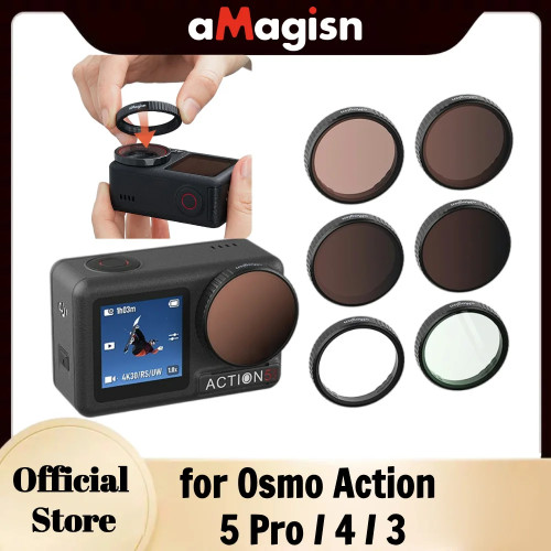 aMagisn ND CPL UV Lens Filter for DJI Action 5 Pro,Press Quick Mount Filters for Osmo Action5 Pro / Action 4 3 Lens Accessories