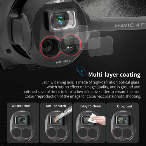 For DJI Mavic 4 Pro Wide Angle Lens Filter 110° Wide-Angle Lens Filters HD Optical Glass Anti-scratch Lens Drone Accessories