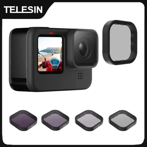 TELESIN ND8 ND16 ND32 CPL Lens Filter Set Aluminium Alloy Frame for GoPro 12  Hero 12 11 11 9 Black Action Camera ND CPL Lens