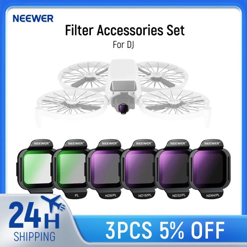 NEEWER ND/PL Filter Accessories Set For DJI Flip Drone Snap On HD Optical Glass Neutral Density Polarized ND Lens Filter Kit