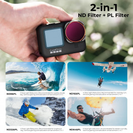 K&F Concept Action Camera Filters for GOPRO Hero 9/10/11/12 UV CPL ND/PL ND8 ND16 ND32 ND64 ND1000 Waterproof Case Filters Set