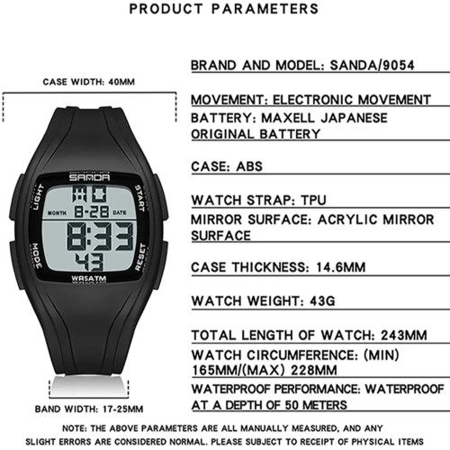 Fashion Simple Mens Sports Watches,reloj hombre Man LED Digital Waterproof Student Watch,Wristwatch For Women Men Couple Gifts -  