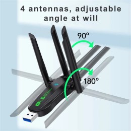 AX900 WiFi USB Adapter WiFi6 Bluetooth 5.4 Dual Band 2.4G+5.8Ghz 4 Antenna Dongle USB Wireless Card Receiver for PC/Laptop -  7