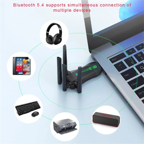 AX900 WiFi USB Adapter WiFi6 Bluetooth 5.4 Dual Band 2.4G+5.8Ghz 4 Antenna Dongle USB Wireless Card Receiver for PC/Laptop -  7