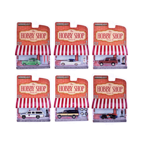 'The Hobby Shop' Set of 6 pieces Series 16 1/64 Diecast Model Cars by Greenlight