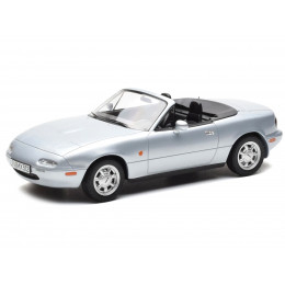 1991 Mazda MX-5 Convertible Silver Metallic 1/18 Diecast Model Car by Norev