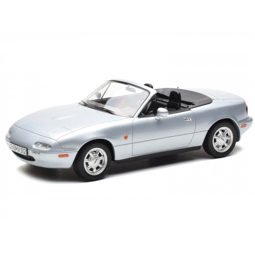 1991 Mazda MX-5 Convertible Silver Metallic 1/18 Diecast Model Car by Norev