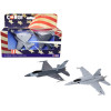 General Dynamics F-16 Fighting Falcon Fighter Aircraft and McDonnell Douglas F/A-18 Super Hornet Fighter Aircraft Set of 2 Pieces 