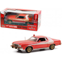 1976 Ford Gran Torino Red with White Stripe (Weathered Version) 