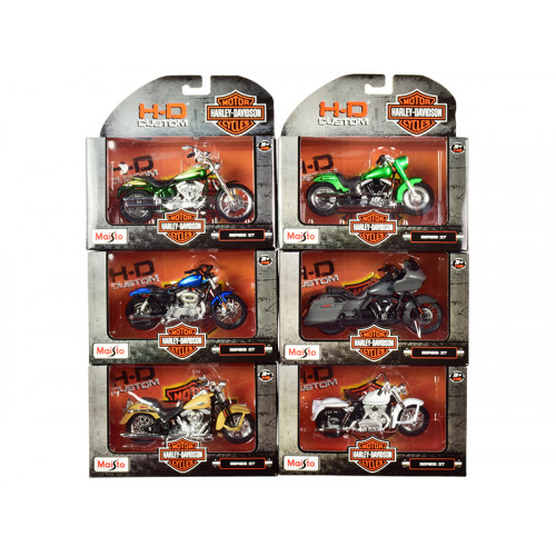 Harley-Davidson Motorcycles 6 piece Set Series 37 1/18 Diecast Models by Maisto