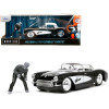 1957 Chevrolet Corvette Black with White Top and Wolfman Diecast Figure