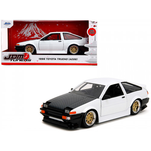 1986 Toyota Trueno (AE86) RHD (Right Hand Drive) White with Black Hood 