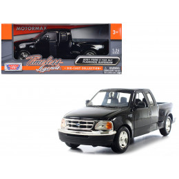 2001 Ford F-150 XLT Flareside Supercab Pickup Truck Black 1/24 Diecast Car Model by Motormax
