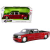 1999 Chevrolet Silverado Dually Pickup Truck Red Metallic and Gray with Stock Wheels