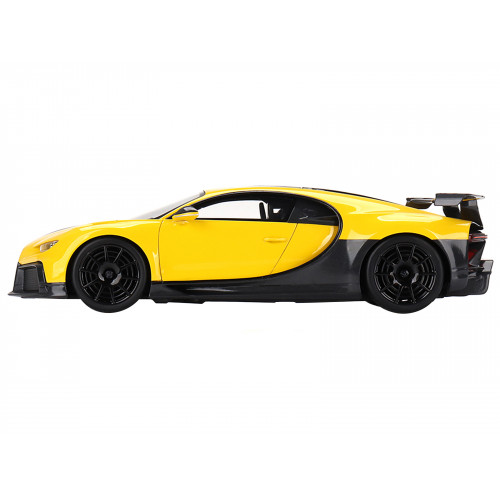 Bugatti Chiron Pur Sport Yellow and Black 1/18 Model Car by Top Speed